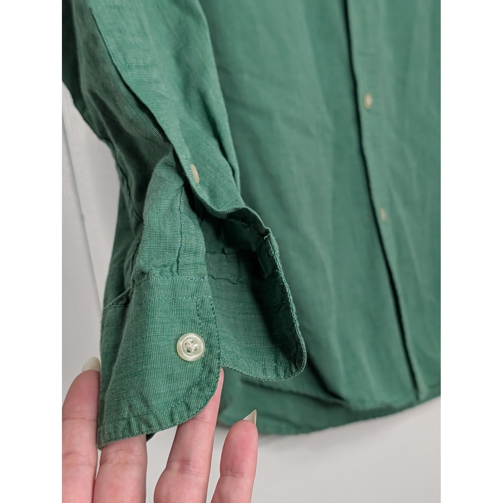 Chaps Mens Long Sleeve Button Down Shirt Canoe Green Easy Care M 750503702003 - Picture 7 of 9